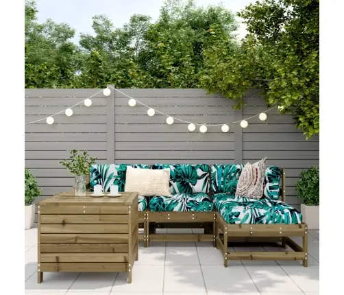5-Daļīgs Dārza Dīvānu Komplekts, Impregnēts Priedes Koks Vidaxl