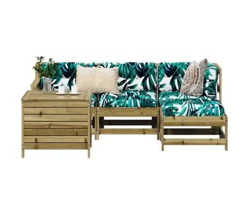 5-Daļīgs Dārza Dīvānu Komplekts, Impregnēts Priedes Koks Vidaxl