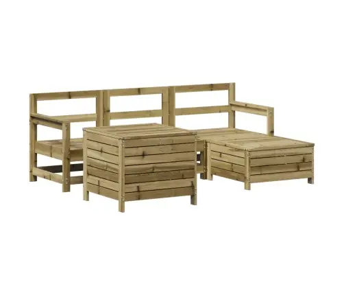 5-Daļīgs Dārza Dīvānu Komplekts, Impregnēts Priedes Koks Vidaxl