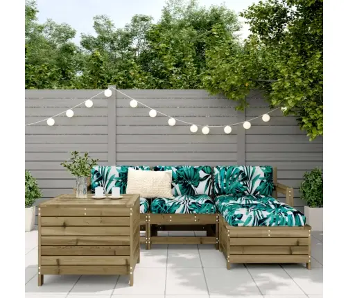 5-Daļīgs Dārza Dīvānu Komplekts, Impregnēts Priedes Koks Vidaxl