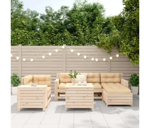 7-Daļīgs Dārza Dīvānu Komplekts, Priedes Masīvkoks Vidaxl