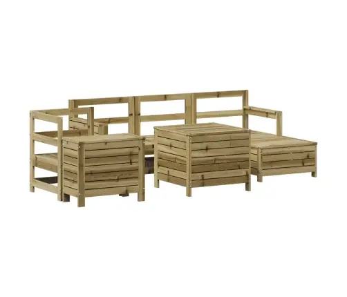 Sodo Sofos Komplektas, 7 Dalių, Impregnuota Pušis