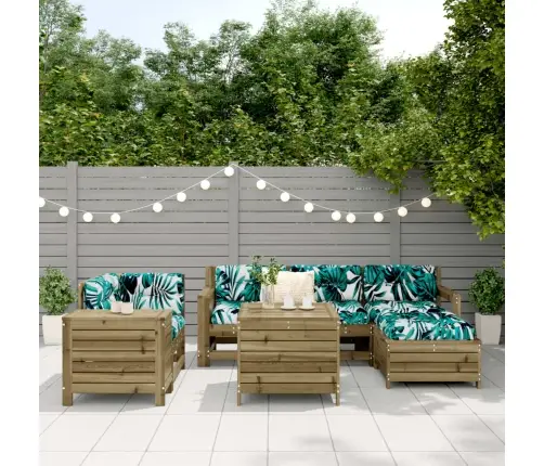 Sodo Sofos Komplektas, 7 Dalių, Impregnuota Pušis