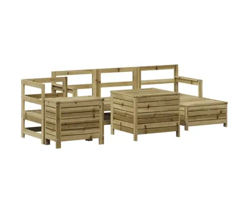 7-Daļīgs Dārza Dīvānu Komplekts, Impregnēts Priedes Koks Vidaxl