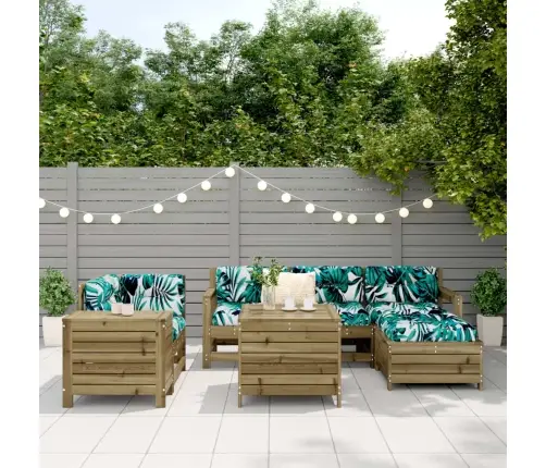 7-Daļīgs Dārza Dīvānu Komplekts, Impregnēts Priedes Koks Vidaxl