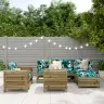7-Daļīgs Dārza Dīvānu Komplekts, Impregnēts Priedes Koks Vidaxl