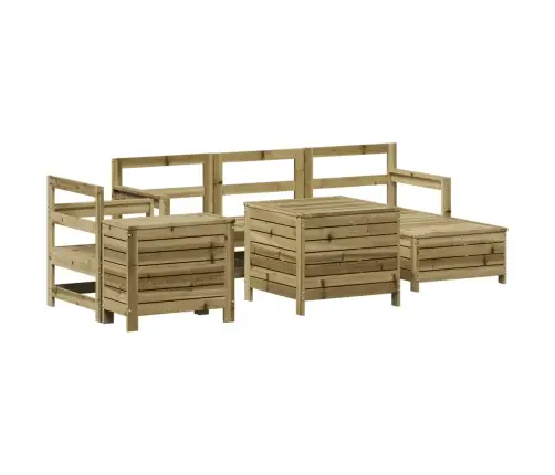 7-Daļīgs Dārza Dīvānu Komplekts, Impregnēts Priedes Koks Vidaxl