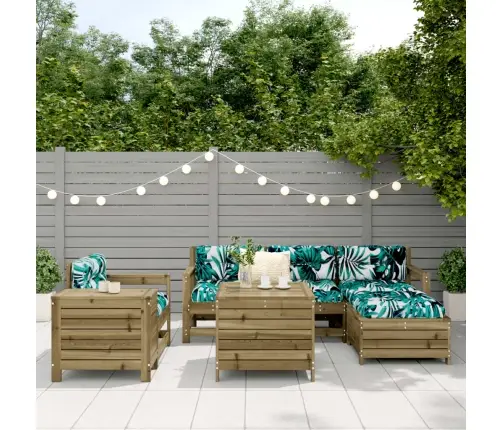 7-Daļīgs Dārza Dīvānu Komplekts, Impregnēts Priedes Koks Vidaxl