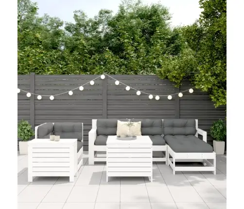 7-Osaline Aiadiivani Komplekt, Valge, Männipuit