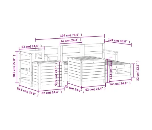 7-Osaline Aiadiivani Komplekt, Ebatsuuga Puit
