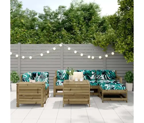 7-Daļīgs Dārza Dīvānu Komplekts, Impregnēts Priedes Koks Vidaxl