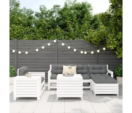 7-Osaline Aiadiivani Komplekt, Valge, Männipuit