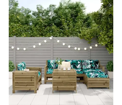 7-Daļīgs Dārza Dīvānu Komplekts, Impregnēts Priedes Koks Vidaxl