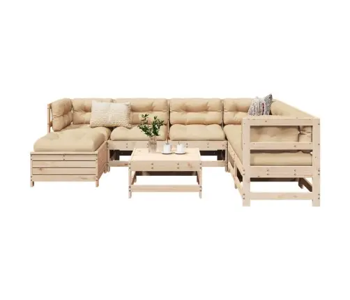 8-Daļīgs Dārza Dīvānu Komplekts, Priedes Masīvkoks Vidaxl