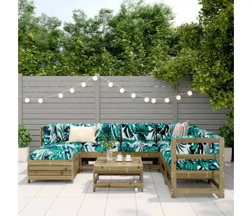 8-Daļīgs Dārza Dīvānu Komplekts, Impregnēts Priedes Koks Vidaxl