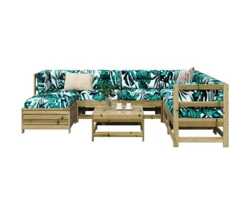 8-Daļīgs Dārza Dīvānu Komplekts, Impregnēts Priedes Koks Vidaxl