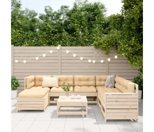 Sodo Sofos Komplektas, 8 Dalių, Pušies Medienos Masyvas