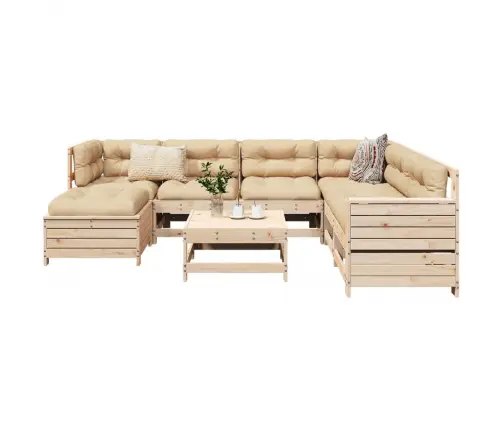 Sodo Sofos Komplektas, 8 Dalių, Pušies Medienos Masyvas