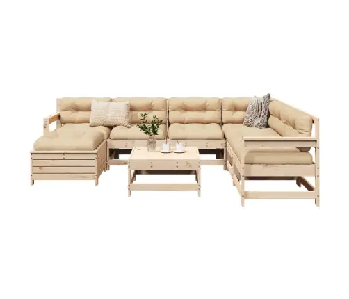 8-Daļīgs Dārza Dīvānu Komplekts, Priedes Masīvkoks Vidaxl