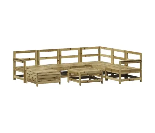 Sodo Sofos Komplektas, 8 Dalių, Impregnuota Pušies Mediena