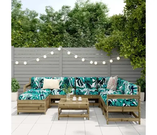 Sodo Sofos Komplektas, 8 Dalių, Impregnuota Pušies Mediena