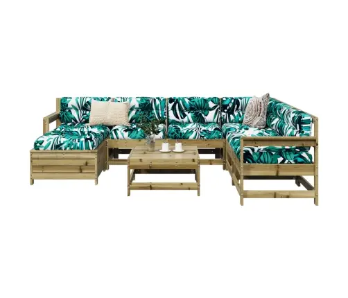 Sodo Sofos Komplektas, 8 Dalių, Impregnuota Pušies Mediena