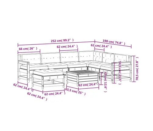 Sodo Poilsio Komplektas Su Pagalvėlėmis, 8 Dalių, Douglas Eglė