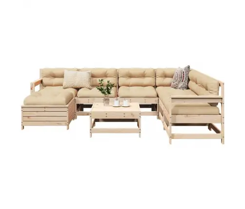 Sodo Sofos Komplektas, 8 Dalių, Pušies Medienos Masyvas