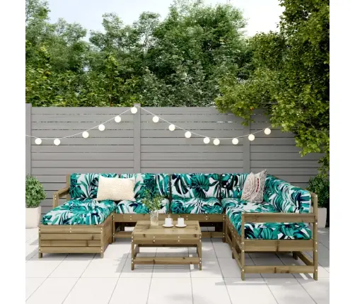 8-Daļīgs Dārza Dīvānu Komplekts, Impregnēts Priedes Koks Vidaxl