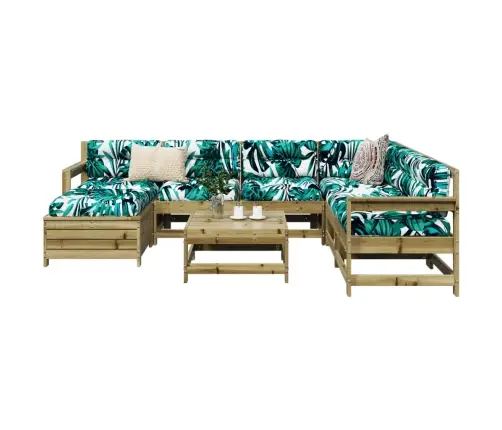 8-Daļīgs Dārza Dīvānu Komplekts, Impregnēts Priedes Koks Vidaxl