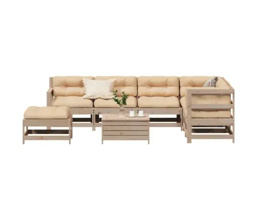 8-Daļīgs Dārza Atpūtas Mēbeļu Komplekts Ar Pelēkiem Matračiem Vidaxl