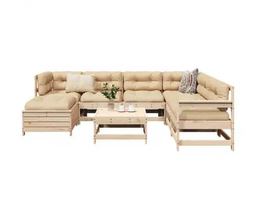 8-Daļīgs Dārza Dīvānu Komplekts, Priedes Masīvkoks Vidaxl