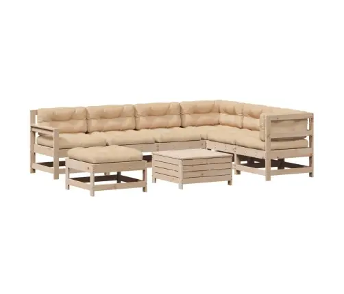 8-Osaline Aiamööbli Komplekt Patjadega, Männipuit