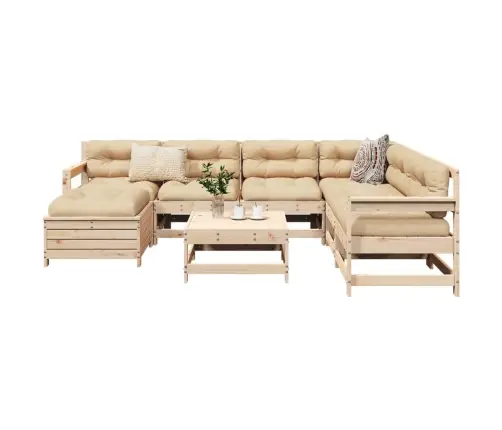 Sodo Sofos Komplektas, 8 Dalių, Pušies Medienos Masyvas