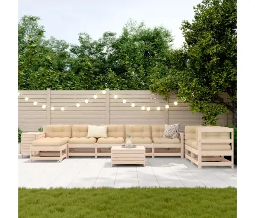 10-Daļīgs Dārza Dīvānu Komplekts, Priedes Masīvkoks Vidaxl