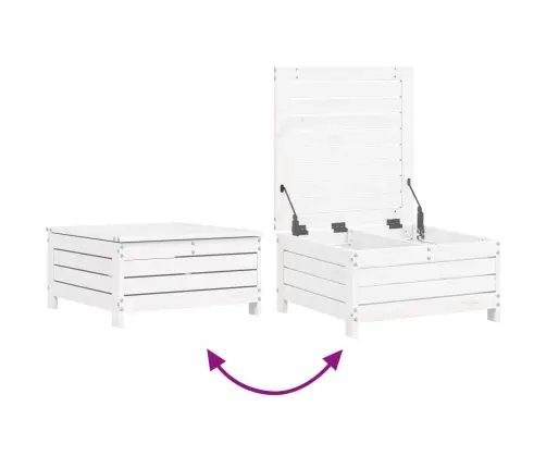 Sodo Sofos Komplektas, 10 Dalių, Baltas, Pušies Masyvas