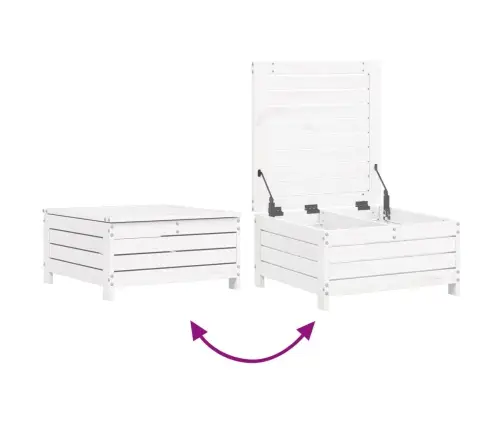 10-Daļīgs Dārza Dīvānu Komplekts, Balts Priedes Masīvkoks Vidaxl