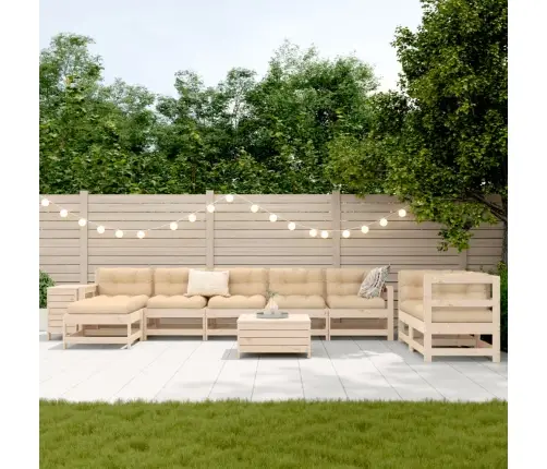 Sodo Sofos Komplektas, 10 Dalių, Pušies Medienos Masyvas