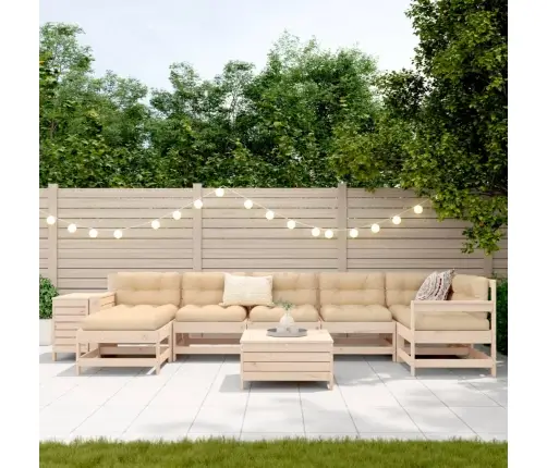 9-Daļīgs Dārza Dīvānu Komplekts, Priedes Masīvkoks Vidaxl