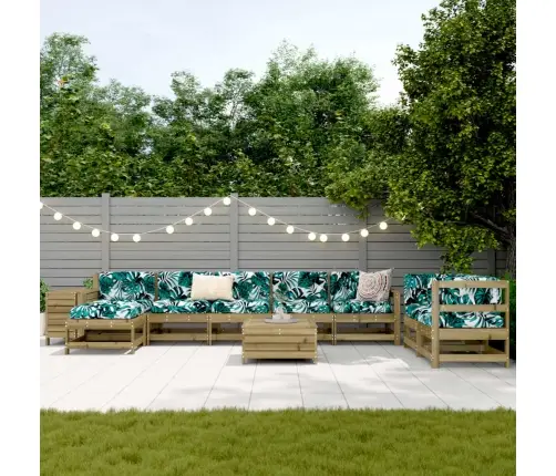 10-Daļīgs Dārza Dīvānu Komplekts, Impregnēts Priedes Koks Vidaxl