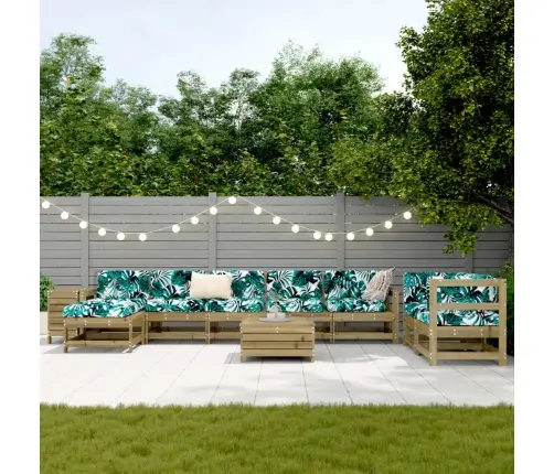 10-Daļīgs Dārza Dīvānu Komplekts, Impregnēts Priedes Koks Vidaxl