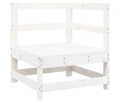 Sodo Sofos Komplektas, 10 Dalių, Baltas, Pušies Masyvas