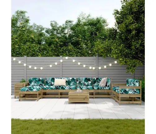 10-Daļīgs Dārza Dīvānu Komplekts, Impregnēts Priedes Koks Vidaxl
