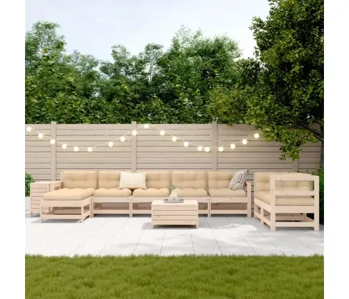 10-Daļīgs Dārza Dīvānu Komplekts, Priedes Masīvkoks Vidaxl