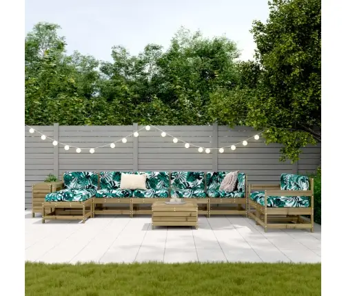 Sodo Sofos Komplektas, 10 Dalių, Impregnuota Pušies Mediena