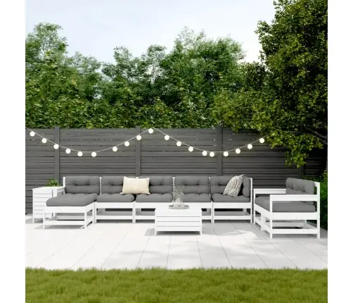 10-Osaline Aiadiivani Komplekt, Valge, Männipuit