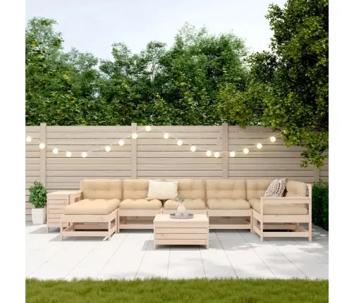 9-Daļīgs Dārza Dīvānu Komplekts, Priedes Masīvkoks Vidaxl