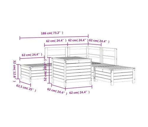 6-Osaline Aiadiivani Komplekt, Männipuit