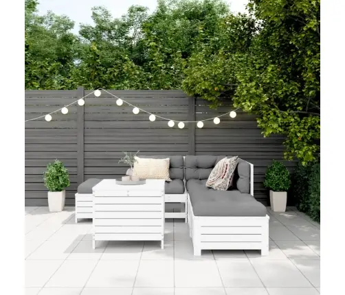 6-Osaline Aiadiivani Komplekt, Valge, Männipuit