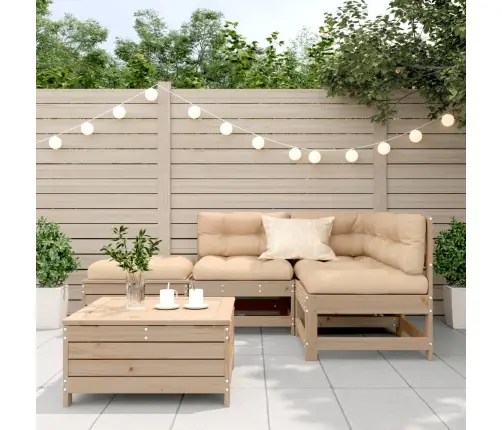 5-Osaline Aiamööbli Komplekt Patjadega, Männipuit